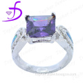 Attractive Newest Style Square Amethyst 925 Sterling Silver Jewellery opal ring